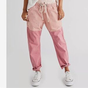 Free People Pink Two-Tone Shabbies Pants NWT